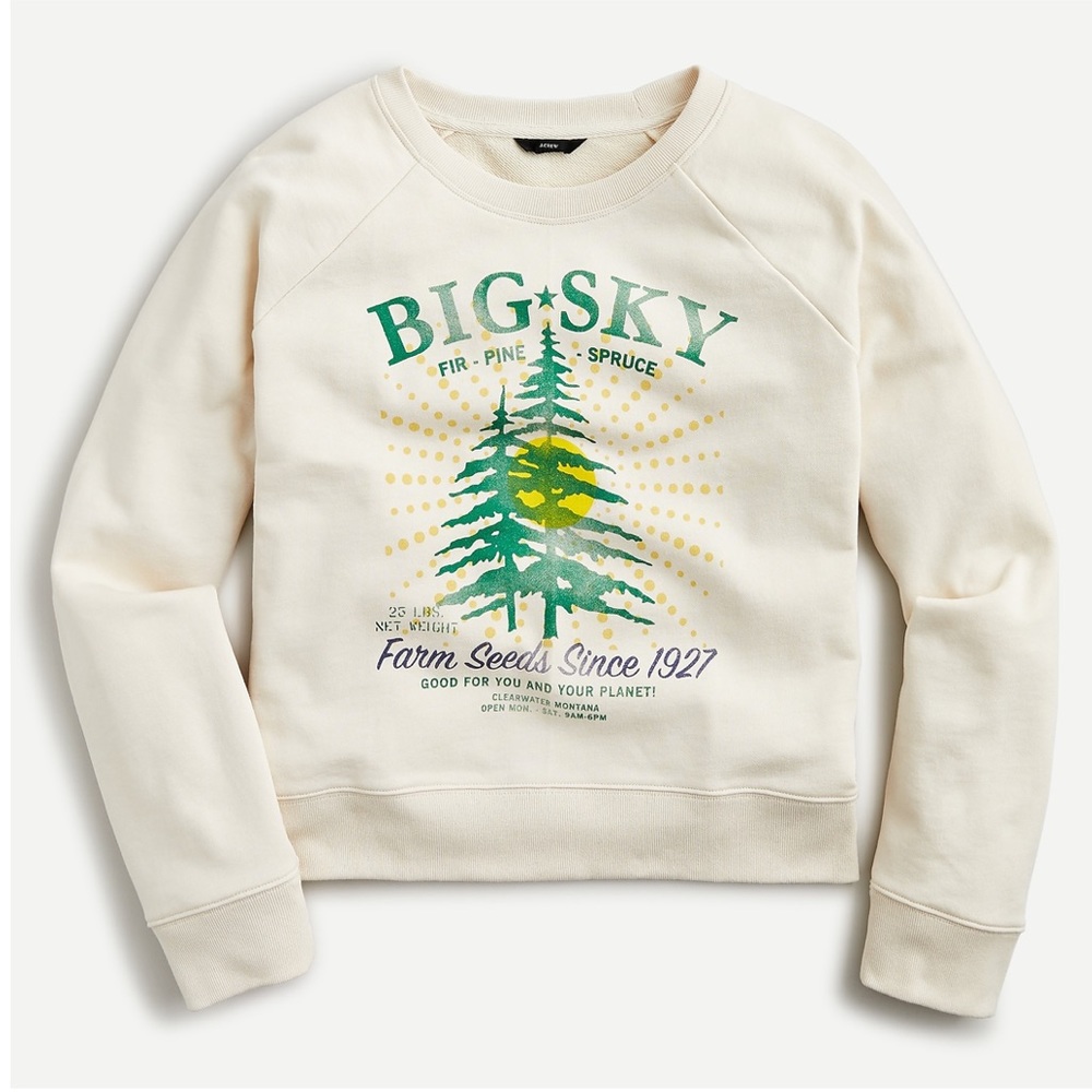 NWT J Crew Christmas Tree Farm Sweatshirt